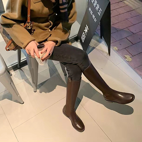 巨好看平底長筒靴女2025新款秋冬腿粗高筒切爾西騎士長靴子不過膝 巨好看平底長筒靴女2025新款秋冬腿粗高筒切爾西騎士長靴子不過膝