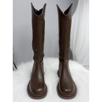 薄底顯瘦長筒騎士靴女2025年冬季胖妹妹加肥加大碼高筒靴V口長靴