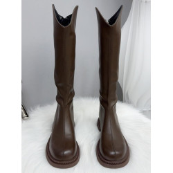 薄底顯瘦長筒騎士靴女2025年冬季胖妹妹加肥加大碼高筒靴V口長靴