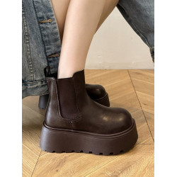 厚底2025年秋冬靴女新款女靴冬英倫風厚底短靴加絨菸筒靴子時尚