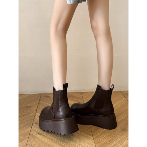 厚底2025年秋冬靴女新款女靴冬英倫風厚底短靴加絨菸筒靴子時尚