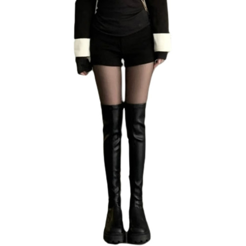 美啦公主方糖過膝長靴女款2025年新款秋冬加絨筒圍顯瘦彈力騎士靴 美啦公主方糖過膝長靴女款2025年新款秋冬加絨筒圍顯瘦彈力騎士靴