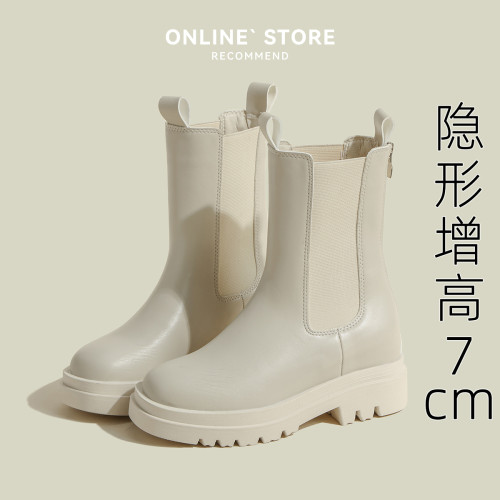 小碼313233小個子內增高馬丁靴女2026新款英倫風冬季菸筒靴中筒靴