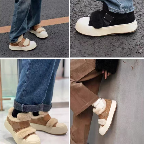 歐洲站2024冬季羊毛毛鞋女加絨保暖棉鞋真皮厚底休閒板鞋女雪地靴 歐洲站2024冬季羊毛毛鞋女加絨保暖棉鞋真皮厚底休閒板鞋女雪地靴