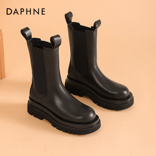 達芙妮菸筒靴女冬季馬丁靴女2026新款切爾西靴女中筒厚底短靴子女 達芙妮菸筒靴女冬季馬丁靴女2026新款切爾西靴女中筒厚底短靴子女