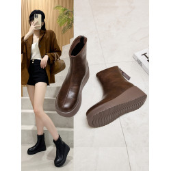 真皮馬丁靴女款2025新款秋冬加絨小碼短靴英倫風小個子厚底瘦瘦靴