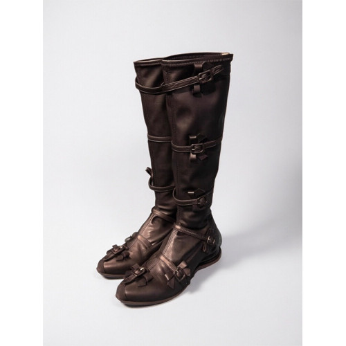 2026新款花朵蝴蝶結綁帶長靴厚底增高顯瘦高筒長筒靴街頭機車風靴