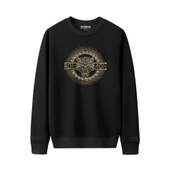 羅矇品牌套頭衛衣男秋冬季2026新款休閒無帽圓領長袖黑色運動上衣