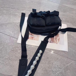 款休閒潮酷甜禧辣妹包珍珠蝴蝶結單肩斜後後背包包多口袋女迷彩打歌服