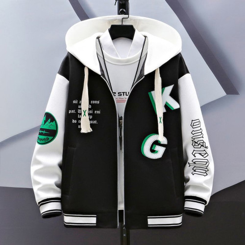 棒球服外套男百搭潮流寬鬆帥氣搭配青少年休閒運動長袖開衫衛衣男 棒球服外套男百搭潮流寬鬆帥氣搭配青少年休閒運動長袖開衫衛衣男