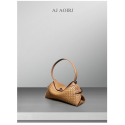 【AJ AOIRJ】小衆設計手工編織牛皮餃子包休閒百搭單肩斜背腋下包