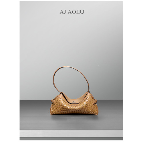 【AJ AOIRJ】小衆設計手工編織牛皮餃子包休閒百搭單肩斜背腋下包