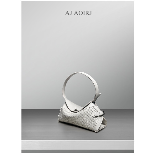 【AJ AOIRJ】小衆設計手工編織牛皮餃子包休閒百搭單肩斜背腋下包