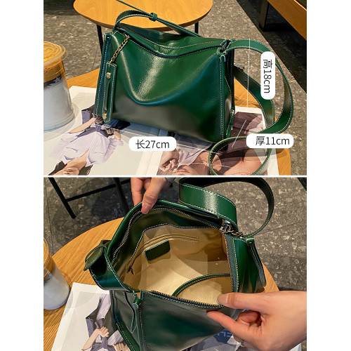 包包女包2026春夏新款真皮大容量單肩斜後後背包高級感寬皮肩帶休閒包