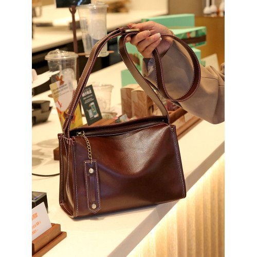 包包女包2026春夏新款真皮大容量單肩斜後後背包高級感寬皮肩帶休閒包