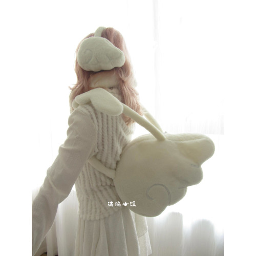 清脆小谿＊Angel&Hug＊原創雪融天使毛絨翅膀包手提單肩造型萌包