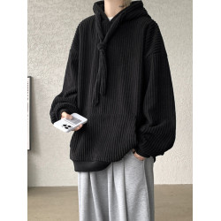 燈芯絨衛衣男女秋冬高級感寬鬆連帽外套絨毛防冰抗皺加厚帽衫大碼