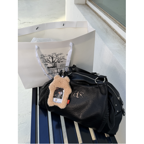 韓國小衆ason流浪包李茶仁同款皮面機車包單肩腋下包大容量手提包