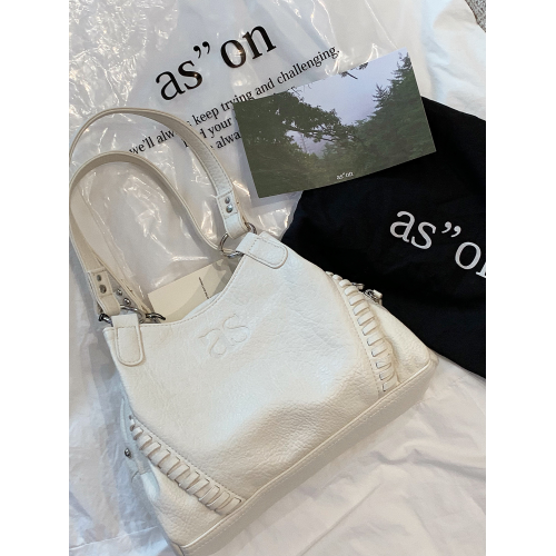 韓國小衆ason流浪包李茶仁同款皮面機車包單肩腋下包大容量手提包