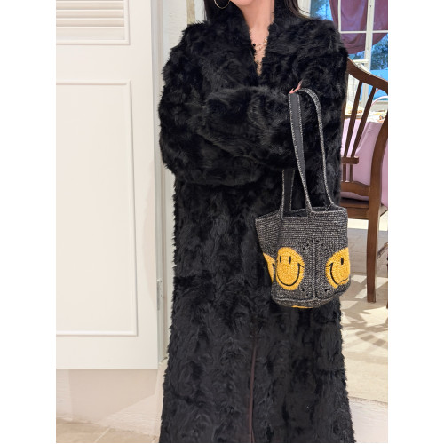 超火韓國小衆手工鉤針可愛笑臉編織包大容量慵懶風通勤日常單肩包