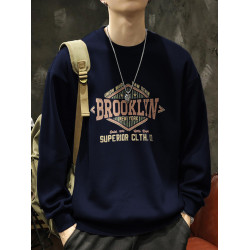 春秋款男裝秋季潮牌圓領衛衣男士長袖T恤上衣秋冬款男款2026新款