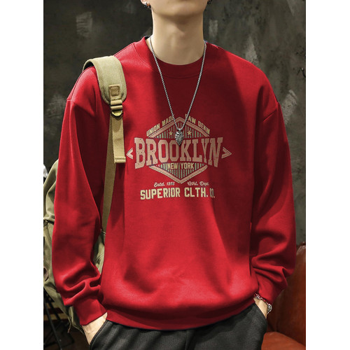 春秋款男裝秋季潮牌圓領衛衣男士長袖T恤上衣秋冬款男款2026新款