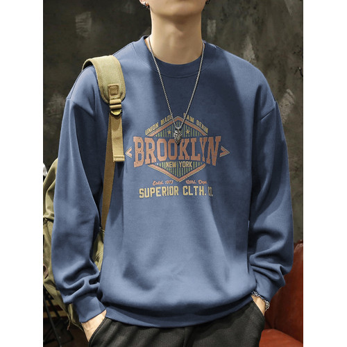 春秋款男裝秋季潮牌圓領衛衣男士長袖T恤上衣秋冬款男款2026新款