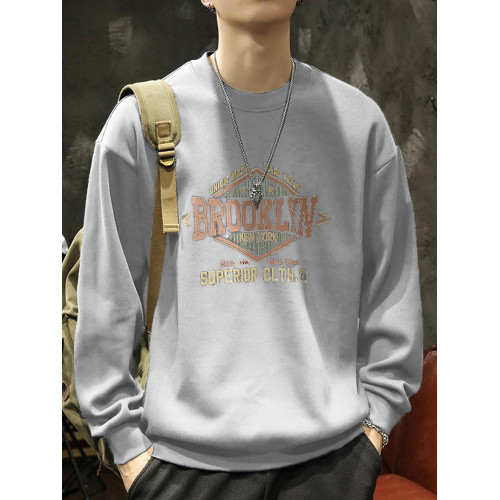 春秋款男裝秋季潮牌圓領衛衣男士長袖T恤上衣秋冬款男款2026新款