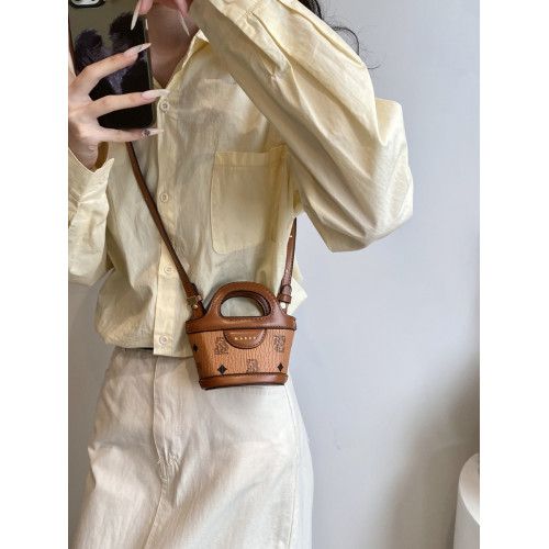 高級感印花迷你小熊手拎菜籃子包包女2024新款時尚洋氣公主水桶包