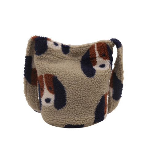 ins羊羔毛單肩包包女2024新款大容量托特包慵懶風百搭通勤斜後後背包 ins羊羔毛單肩包包女2024新款大容量托特包慵懶風百搭通勤斜後後背包