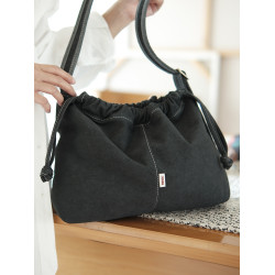 sobag日系復古文藝通勤斜背單肩帆布包女小衆設計感大容量托特包