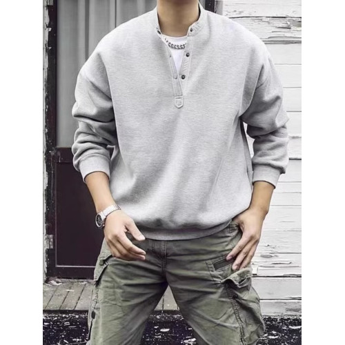 日系復古秋冬男士亨利領長袖打底衫休閒寬鬆套頭衛衣加厚大碼男潮 日系復古秋冬男士亨利領長袖打底衫休閒寬鬆套頭衛衣加厚大碼男潮