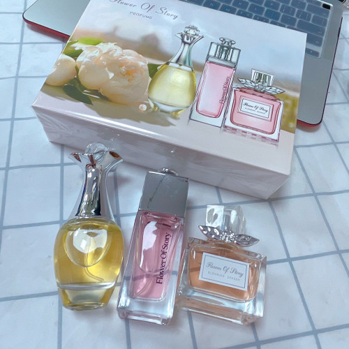 花之物語新款女士香水三件套盒禮盒裝香氛香水