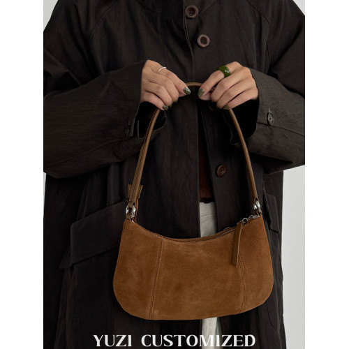 嶼之之之 2025秋冬新磨砂牛皮法式月牙包 輕奢小資新月斜背腋下包 嶼之之之 2025秋冬新磨砂牛皮法式月牙包 輕奢小資新月斜背腋下包