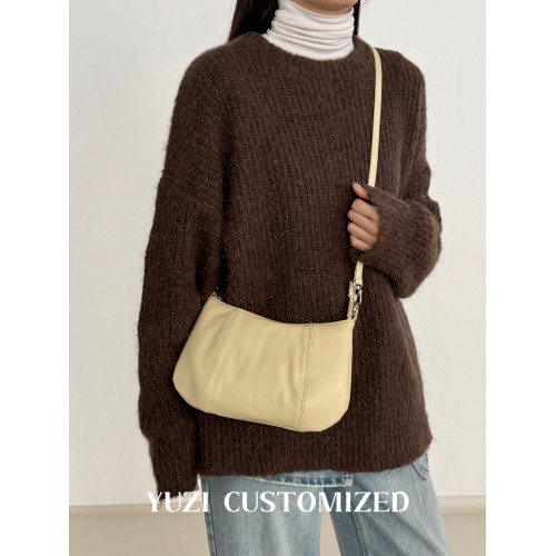 嶼之之之 2025秋冬新磨砂牛皮法式月牙包 輕奢小資新月斜背腋下包 嶼之之之 2025秋冬新磨砂牛皮法式月牙包 輕奢小資新月斜背腋下包