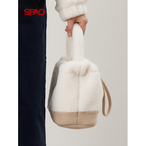 【WOODIE系列】SPAO韓國同款26年春季新品毛絨小熊刺綉包包