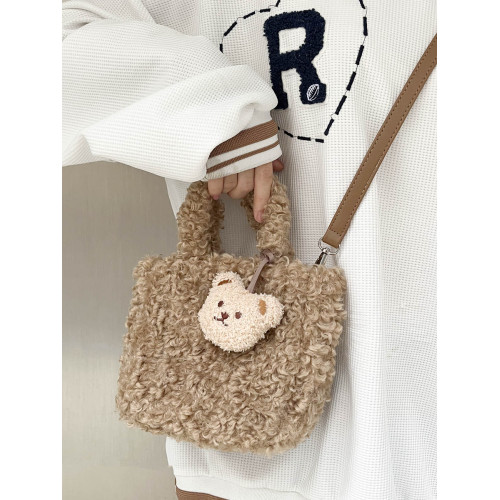 2024新款少女包包羊羔絨毛手提包mini休閒單肩斜背磁釦毛毛小包 2024新款少女包包羊羔絨毛手提包mini休閒單肩斜背磁釦毛毛小包