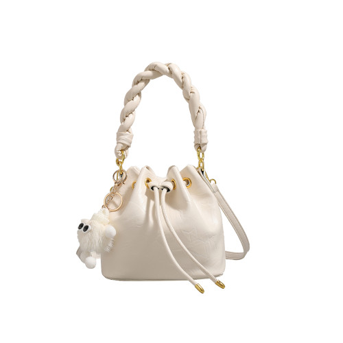 UR簡約抽繩水桶包女2025新款百搭流行手提包通勤腋下包單肩斜後後背包