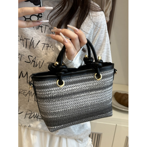 夏季手提編織包包女2025新款潮時尚復古小托特包百搭斜背草編包