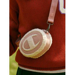 Champion冠軍官方斜後後背包冬季仿羊羔絨仿麂皮圓餅包小個子包包女