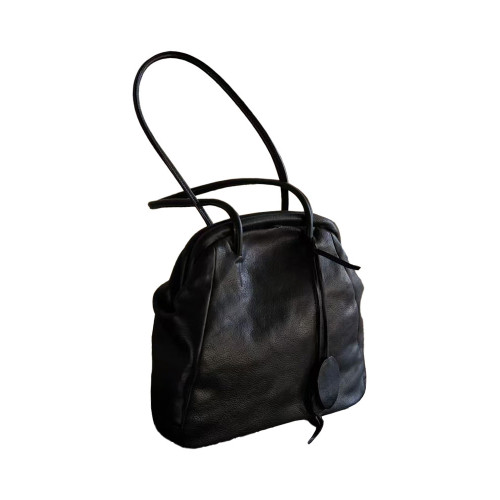 單肩腋下黑色貝殼夾子包包女式2026新款輕奢小衆高級感手提托特包