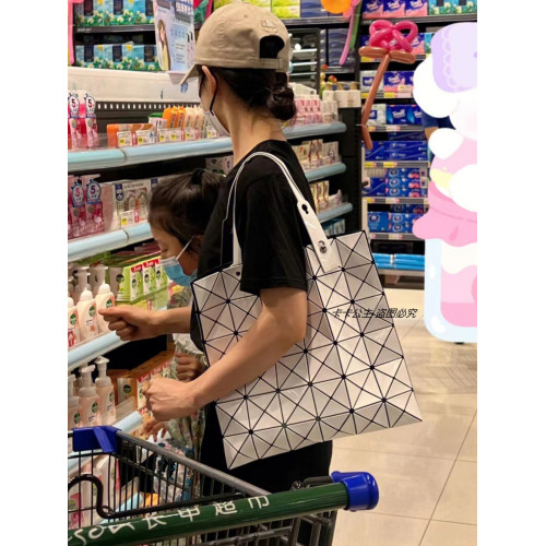 鐳射幾何菱形格子亮片包包六格大容量單肩手提托特包女通勤腋下包