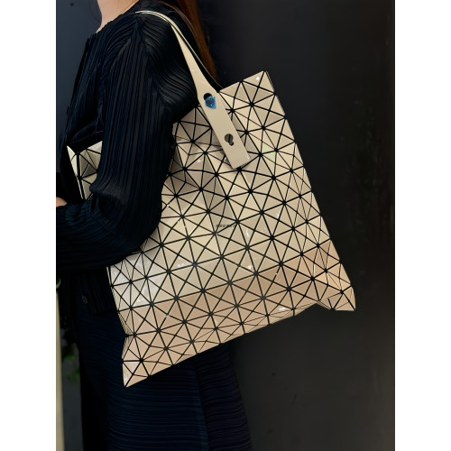 日本Prism幾何菱格十格托特包時尚酒紅拼色通勤大容量手提單肩包