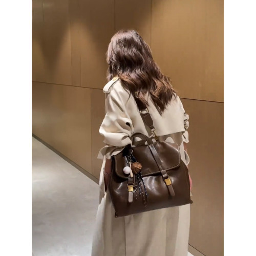 復古大容量雙肩包包女式2026新款輕奢小衆高級感單肩郵差托特女包