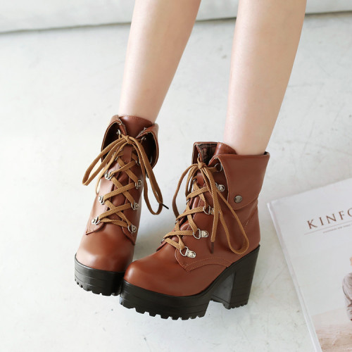 日系洛麗塔馬丁靴 高跟鞋粗跟短靴休閒Cosplay女王蘿莉動漫展女鞋