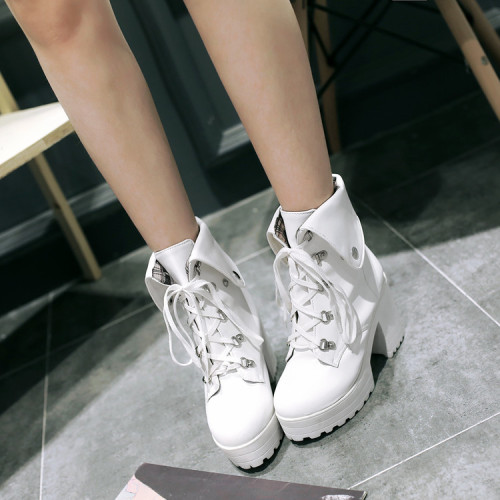 日系洛麗塔馬丁靴 高跟鞋粗跟短靴休閒Cosplay女王蘿莉動漫展女鞋