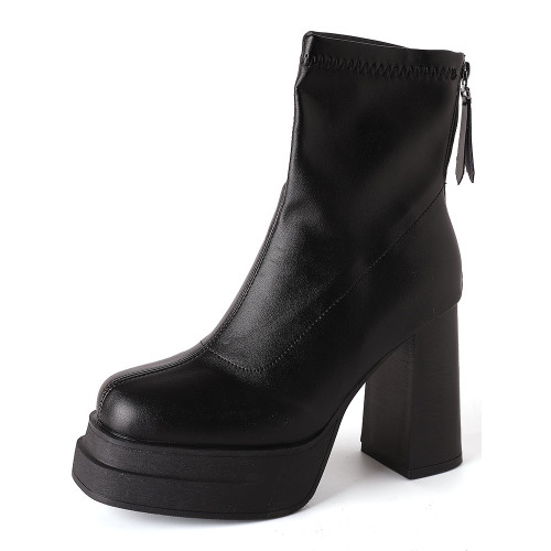 黑靴子夏季炸街中筒靴女2026年新款法式仙女風配裙子小個子增高靴