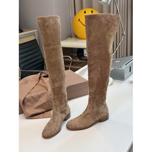 羊皮版~新款真皮百搭過膝高筒騎士靴女復古美拉德棕色瘦瘦時裝靴