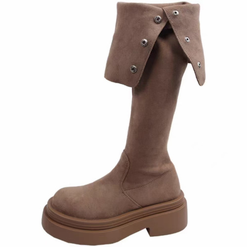 多巴胺過膝長靴女2026春秋款增高顯瘦長筒靴小個子高筒騎士靴冬季