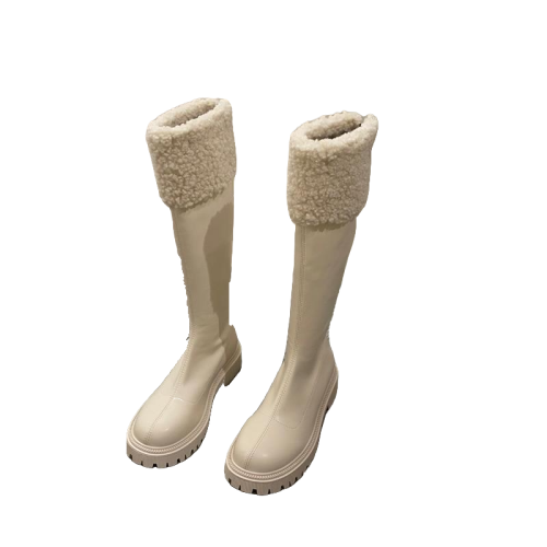 網紅騎士長筒靴女2026年新款秋冬季加絨毛毛冬鞋雪地靴馬丁短靴子